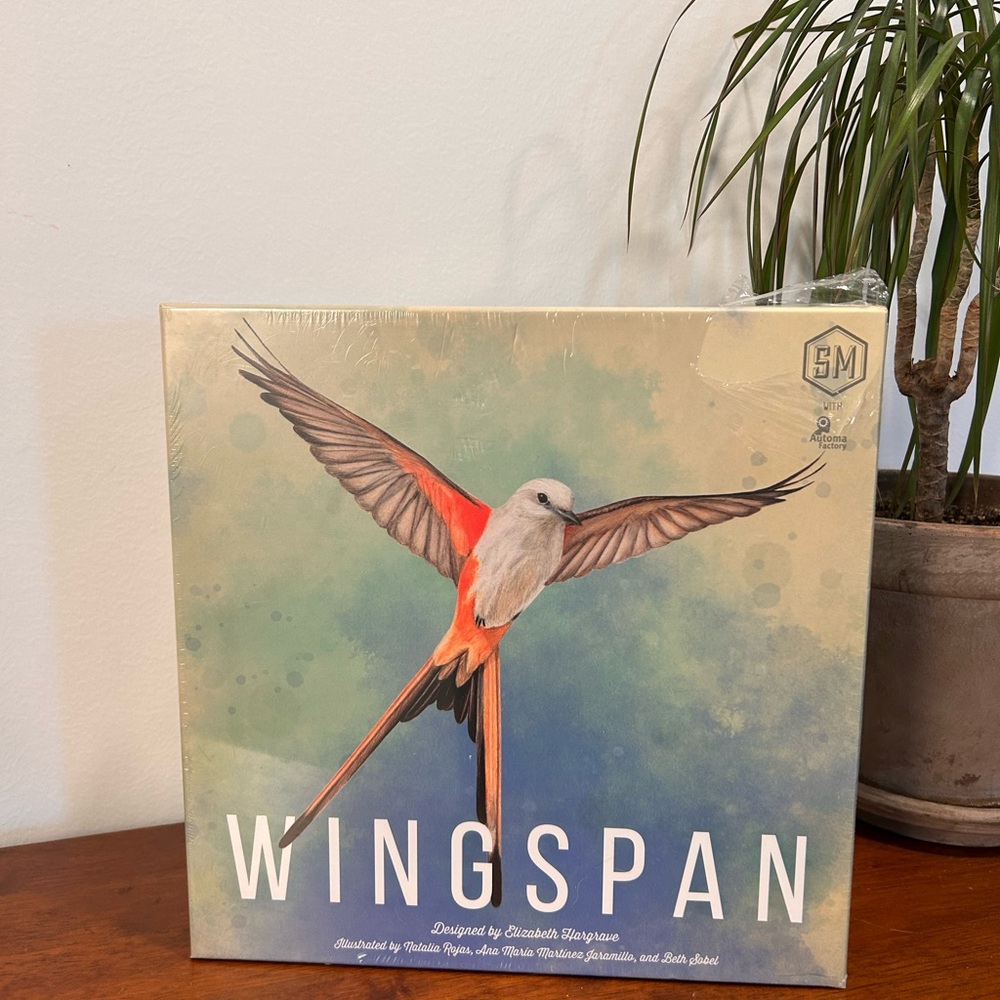 Wingspan Board Game with Bird Illustration